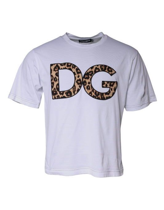Dolce & Gabbana White DG Logo Cotton Shorts Sleeves T-shirt by Dolce & Gabbana