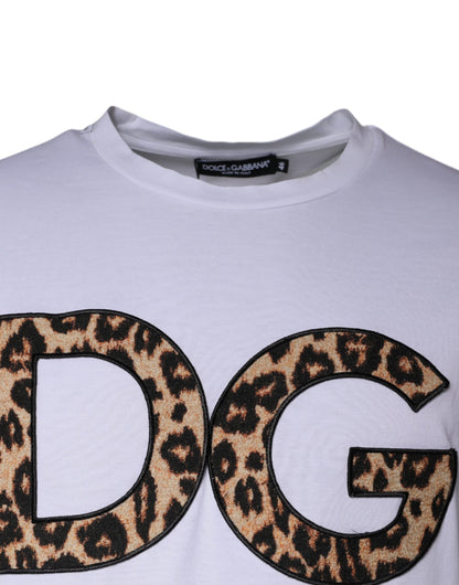 Dolce & Gabbana White DG Logo Cotton Shorts Sleeves T-shirt by Dolce & Gabbana