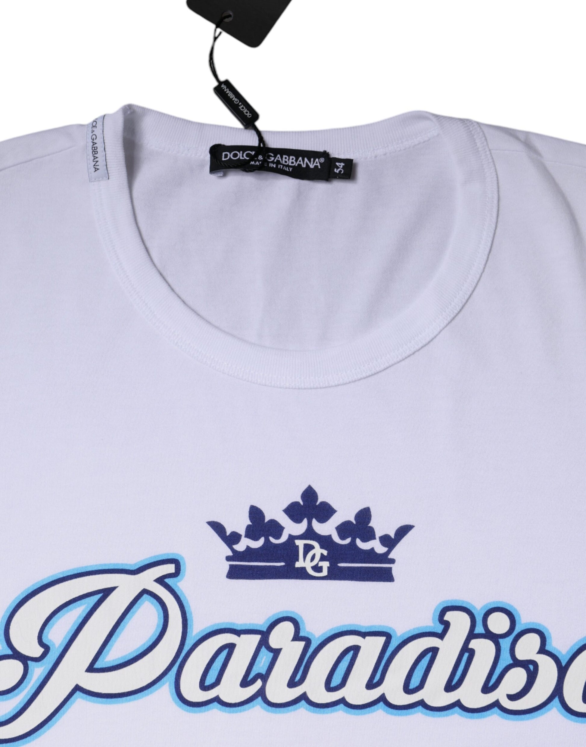 Dolce & Gabbana White Paradiso Cotton Shorts Sleeves T-shirt by Dolce & Gabbana
