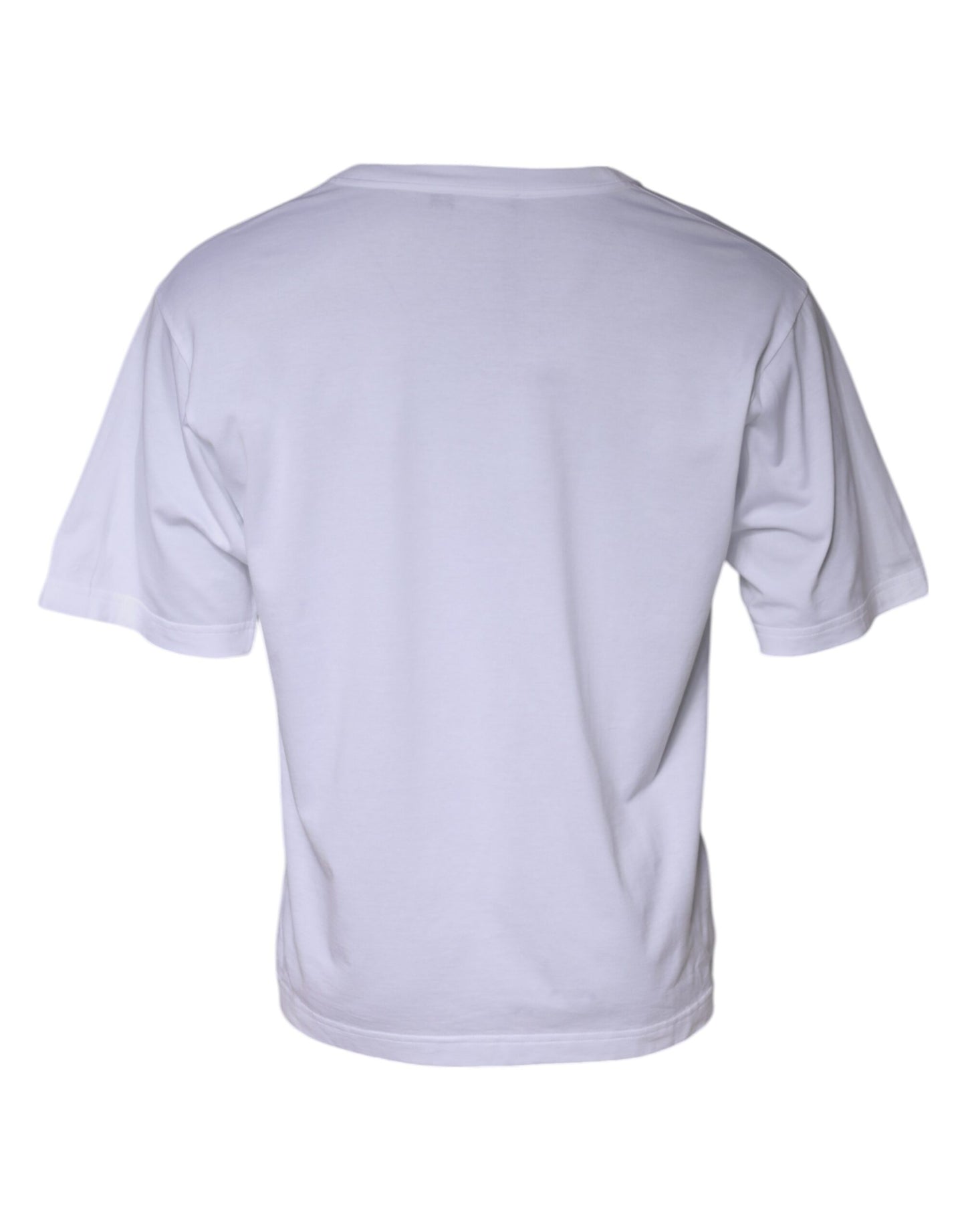 Dolce & Gabbana White Logo Patch Cotton Crew Neck T-shirt by Dolce & Gabbana