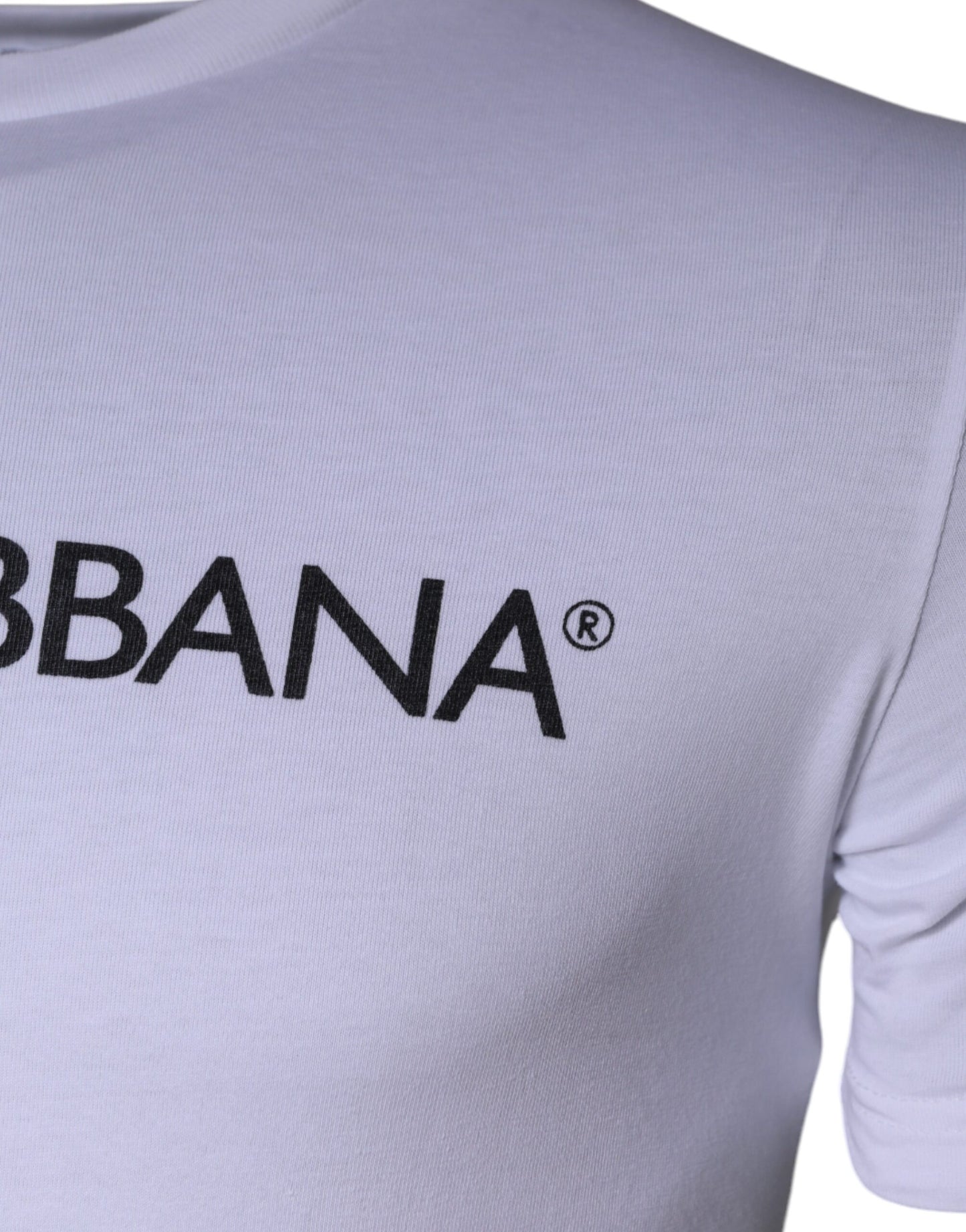 Dolce & Gabbana White Logo Print Cotton Crew Neck T-shirt by Dolce & Gabbana