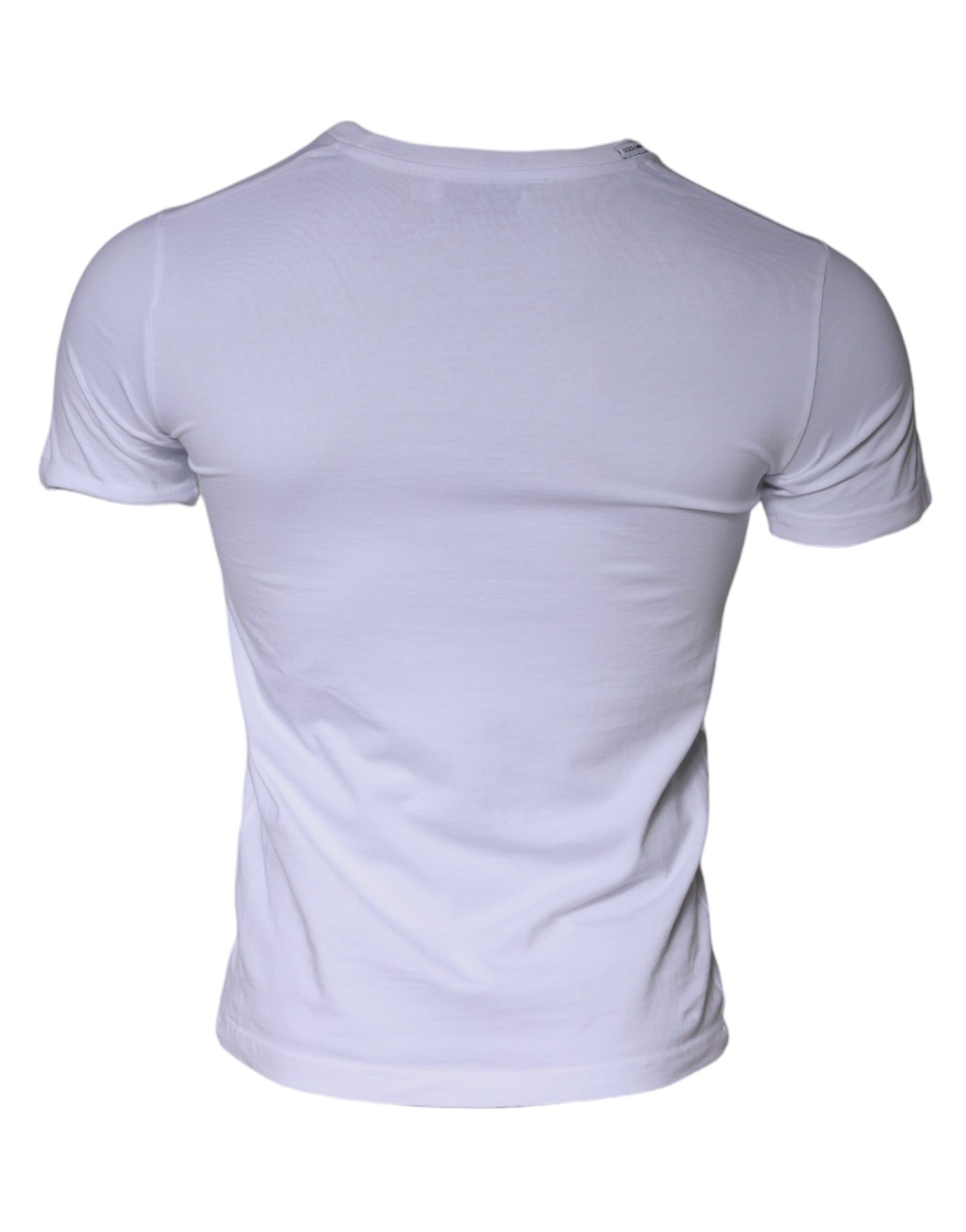 Dolce & Gabbana White Logo Print Cotton Crew Neck T-shirt by Dolce & Gabbana
