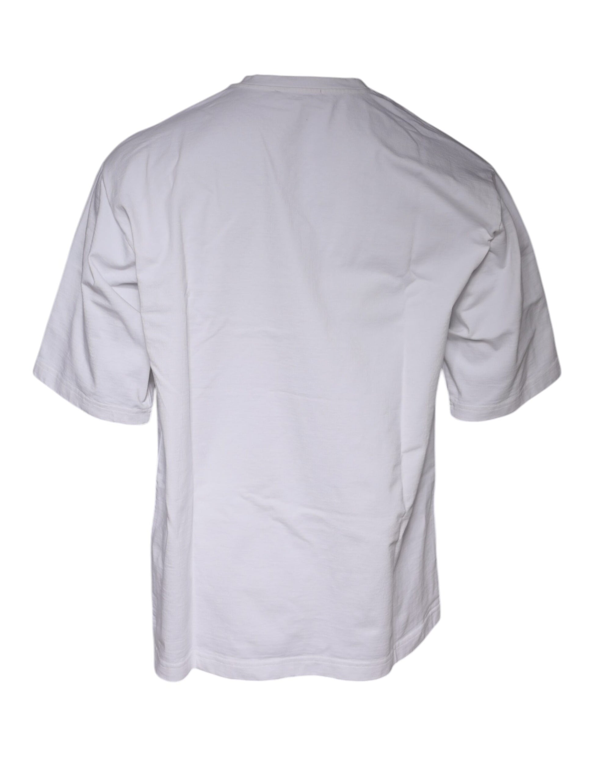 Dolce & Gabbana White Logo Print Cotton Crew Neck T-shirt by Dolce & Gabbana