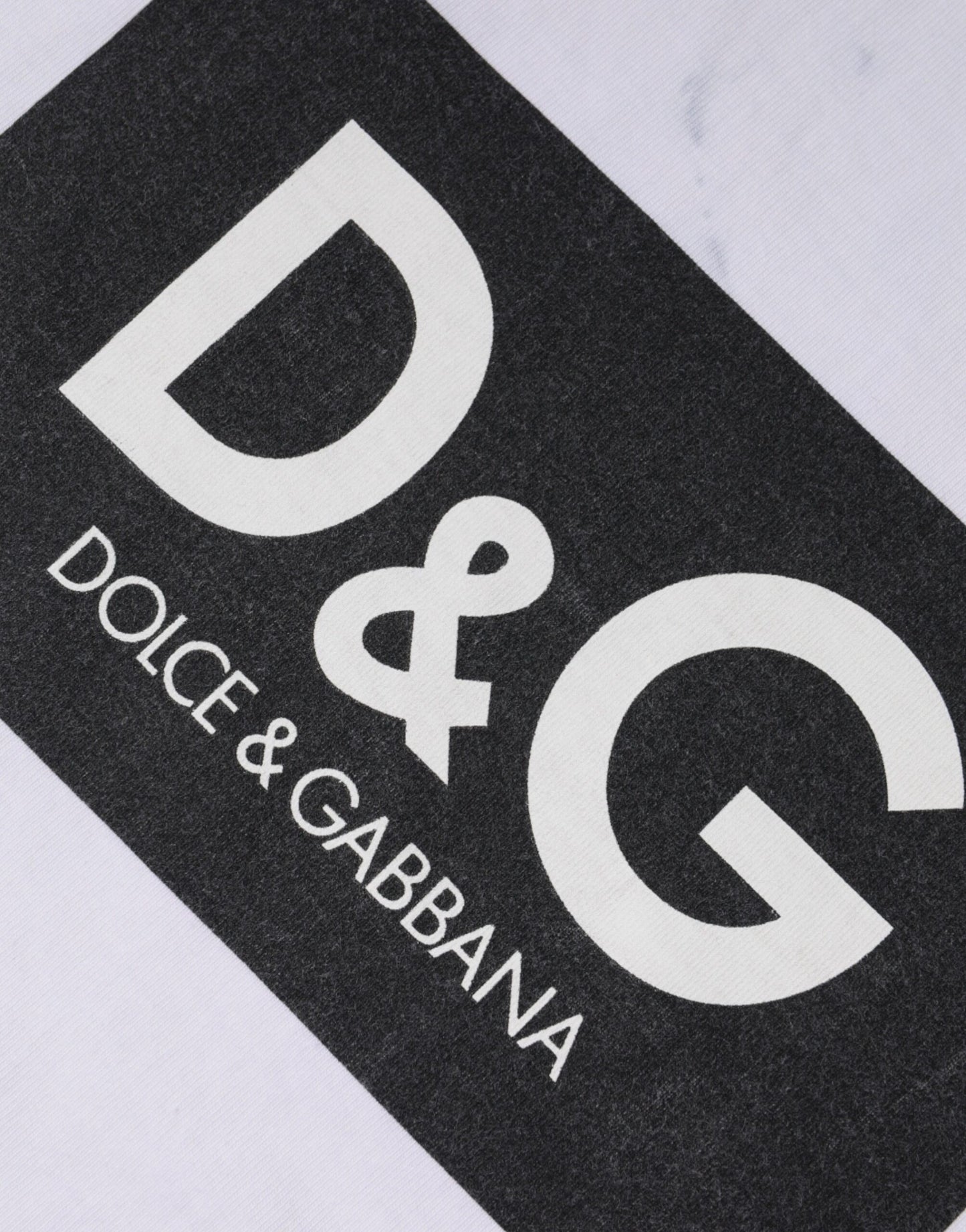 Dolce & Gabbana White Logo Print Cotton Crew Neck T-shirt by Dolce & Gabbana