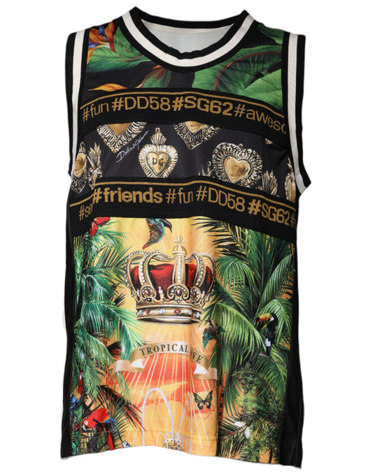 Dolce & Gabbana Multicolor Tropical Sleeveless Tank T-shirt by Dolce & Gabbana