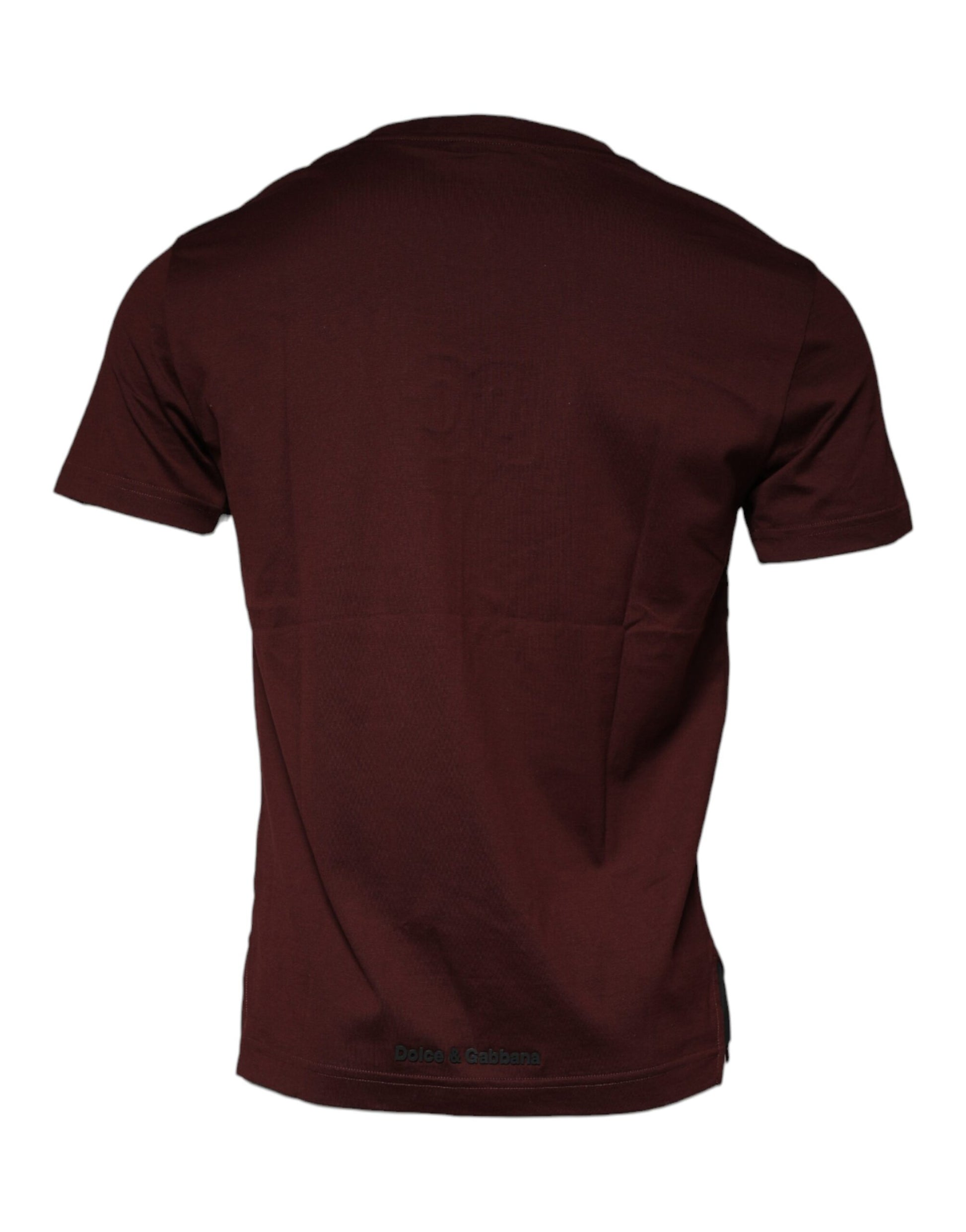 Dolce & Gabbana Maroon DG Logo Cotton Crew Neck T-shirt by Dolce & Gabbana