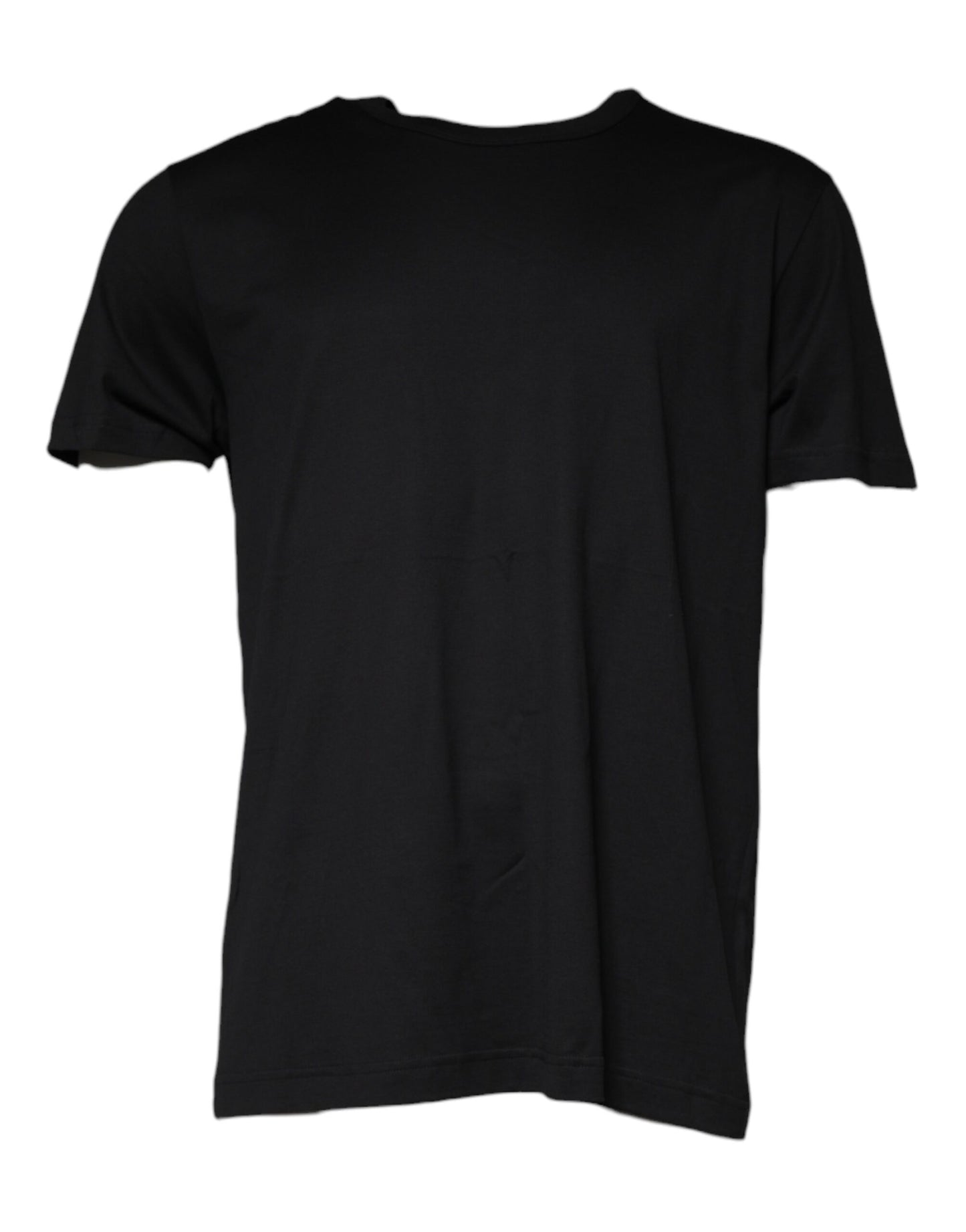 Dolce & Gabbana Black Cotton Shorts Sleeves Crewneck T-shirt by Dolce & Gabbana
