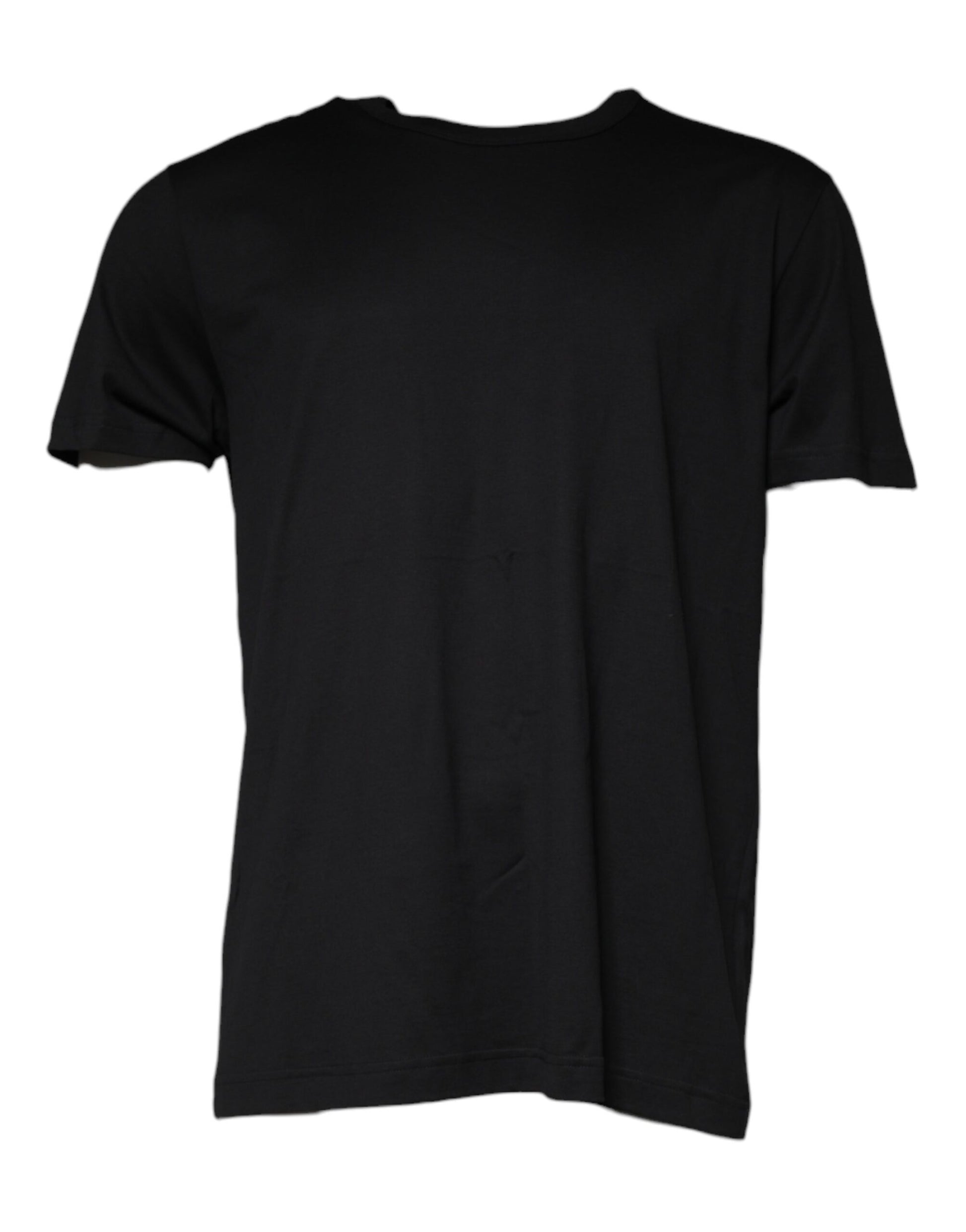 Dolce & Gabbana Black Cotton Shorts Sleeves Crewneck T-shirt by Dolce & Gabbana