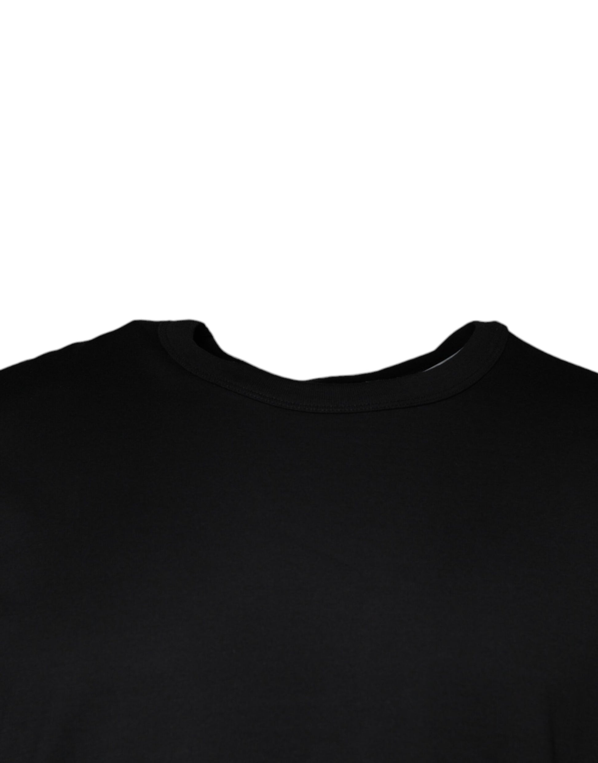 Dolce & Gabbana Black Cotton Shorts Sleeves Crewneck T-shirt by Dolce & Gabbana