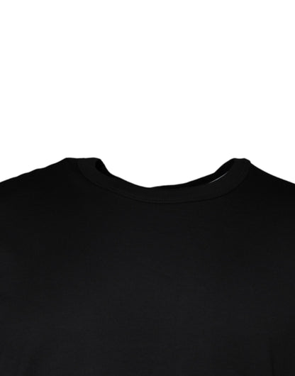 Dolce & Gabbana Black Cotton Shorts Sleeves Crewneck T-shirt by Dolce & Gabbana