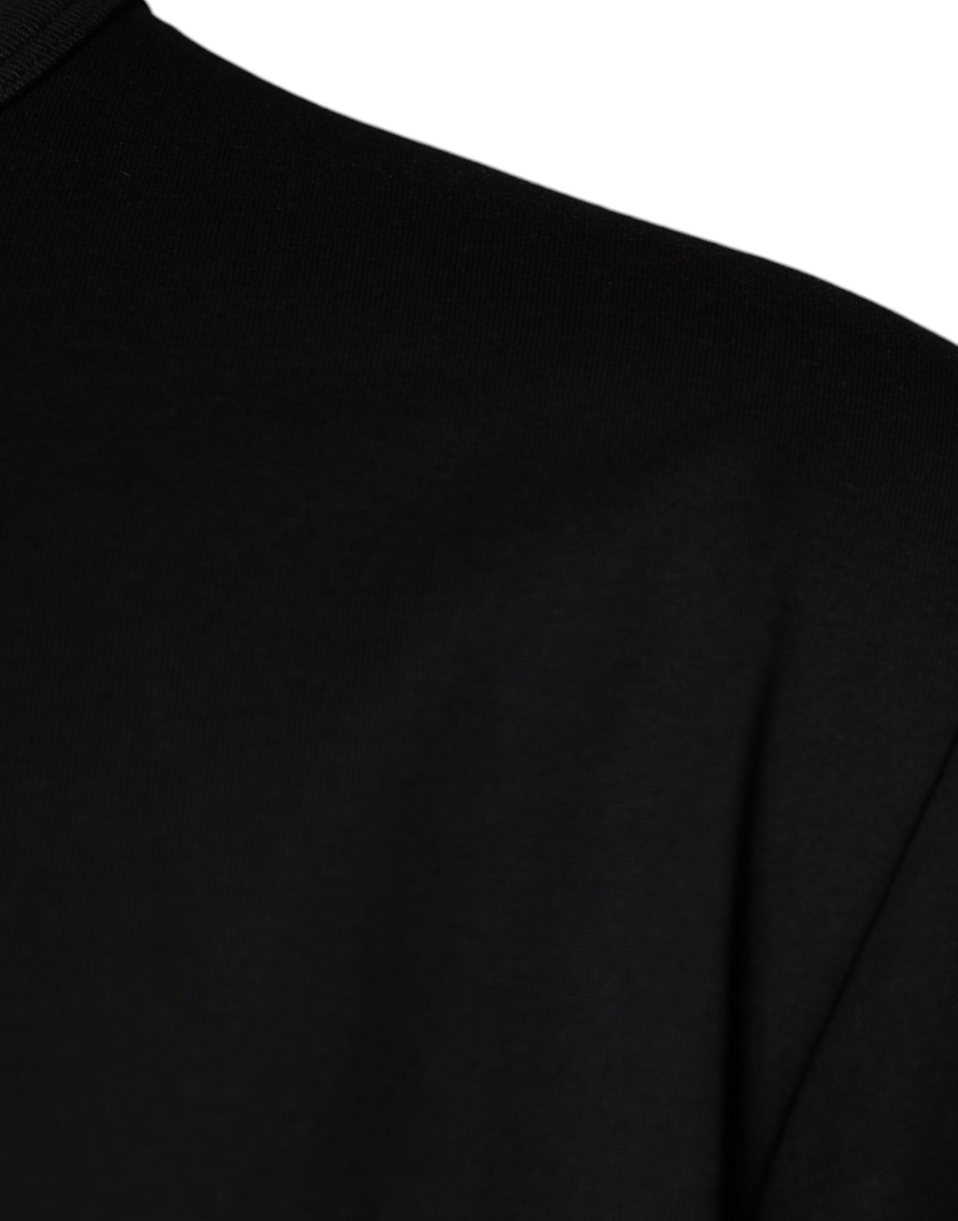 Dolce & Gabbana Black Cotton Shorts Sleeves Crewneck T-shirt by Dolce & Gabbana