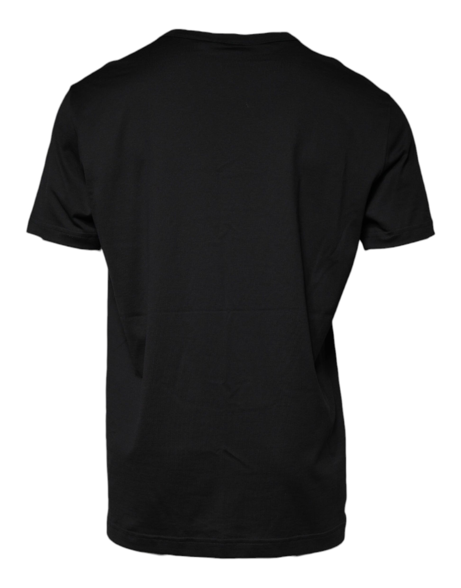 Dolce & Gabbana Black Cotton Shorts Sleeves Crewneck T-shirt by Dolce & Gabbana