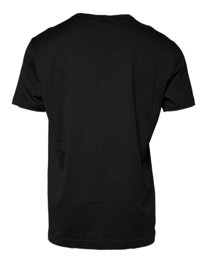 Dolce & Gabbana Black Cotton Shorts Sleeves Crewneck T-shirt by Dolce & Gabbana