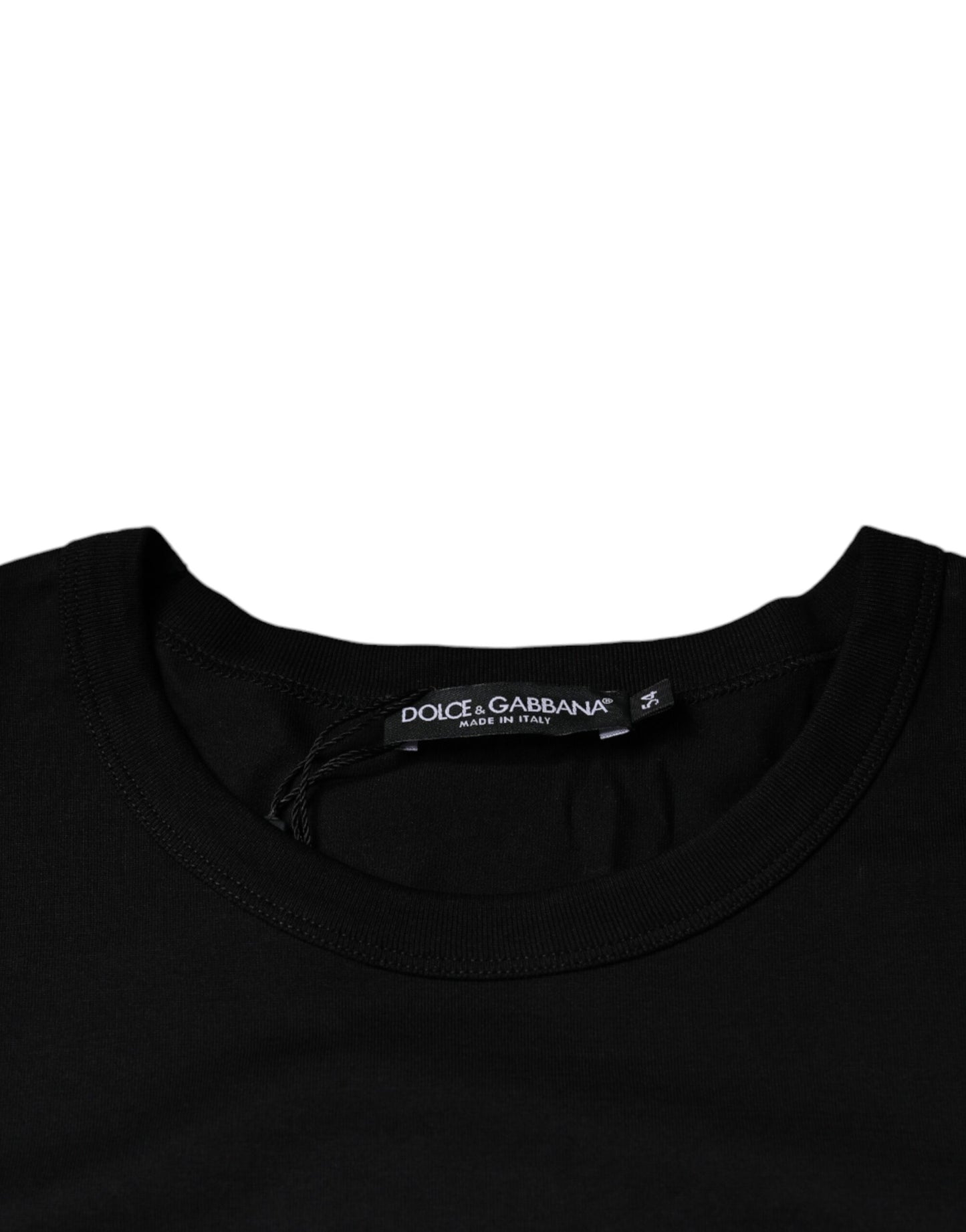 Dolce & Gabbana Black Cotton Shorts Sleeves Crewneck T-shirt by Dolce & Gabbana