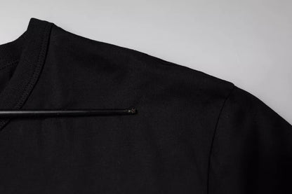Dolce & Gabbana Black Cotton Shorts Sleeves Crewneck T-shirt by Dolce & Gabbana