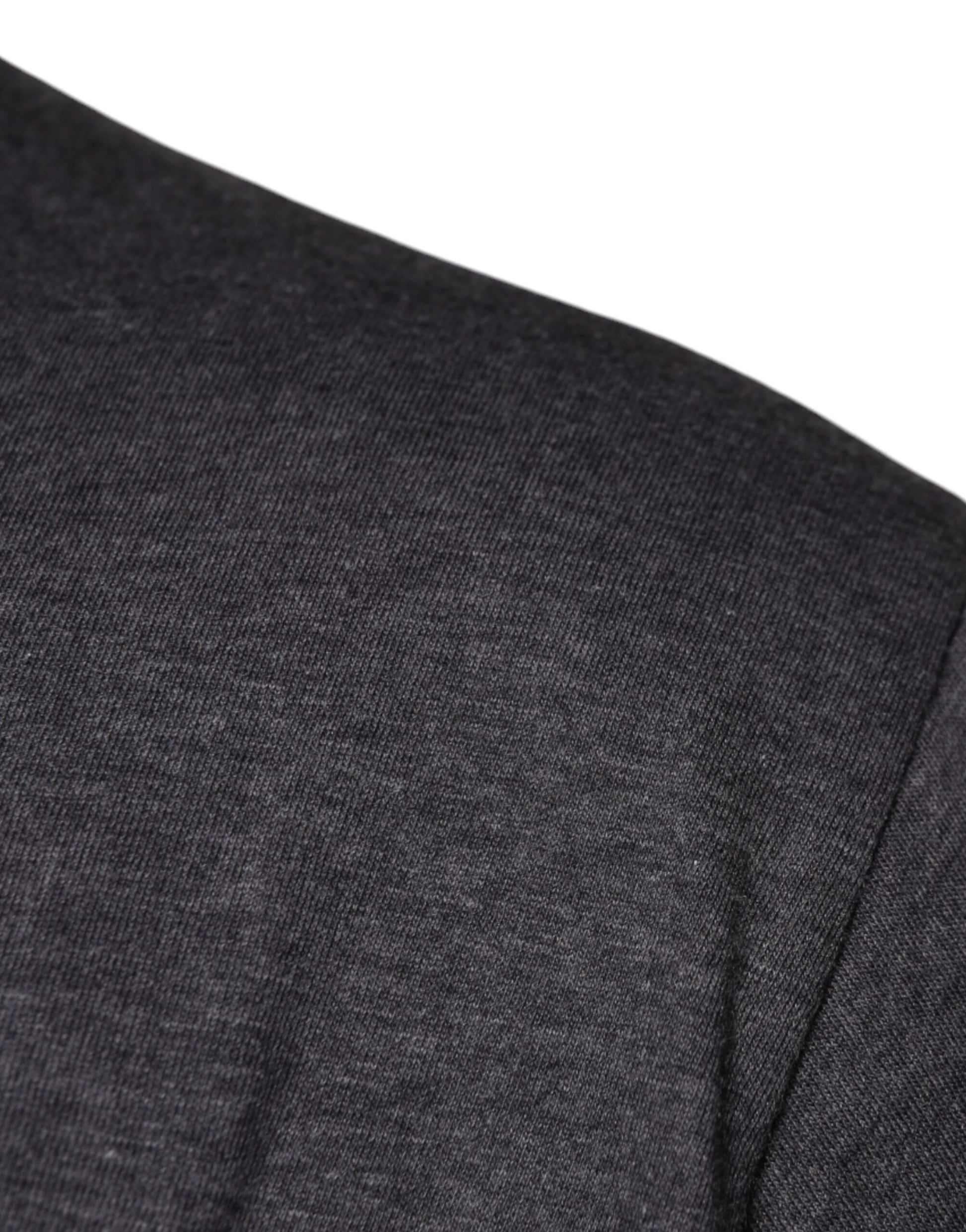 Dolce & Gabbana Gray Logo Patch Cotton Crew Neck T-shirt by Dolce & Gabbana