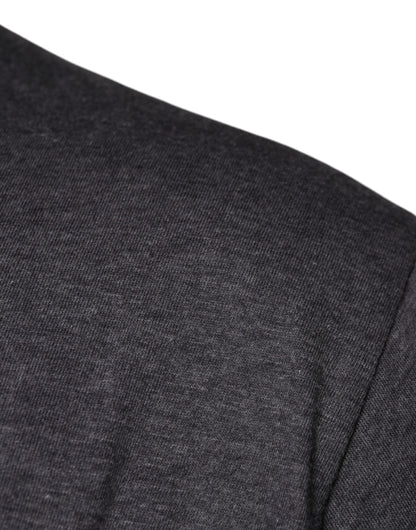 Dolce & Gabbana Gray Logo Patch Cotton Crew Neck T-shirt by Dolce & Gabbana