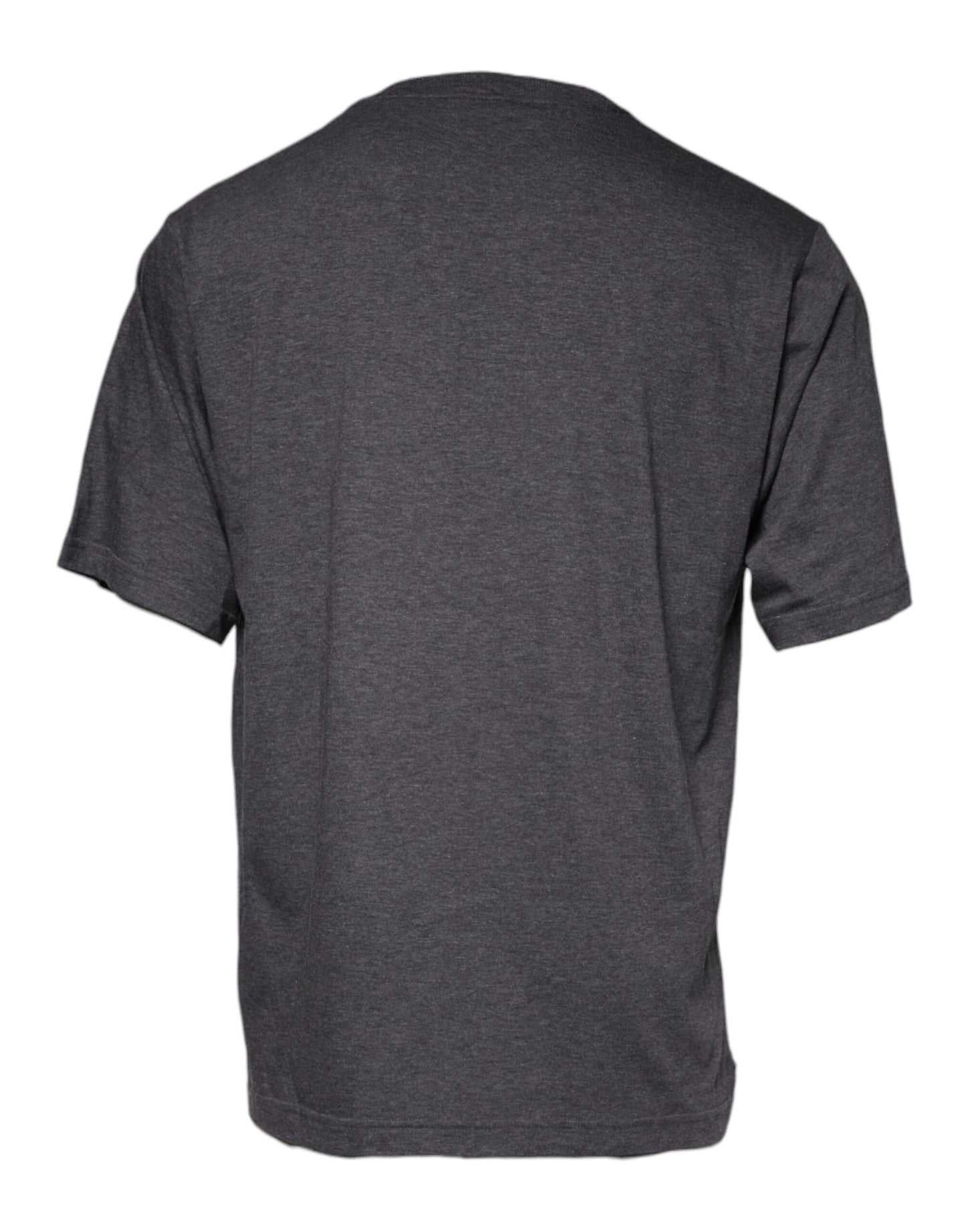 Dolce & Gabbana Gray Logo Patch Cotton Crew Neck T-shirt by Dolce & Gabbana