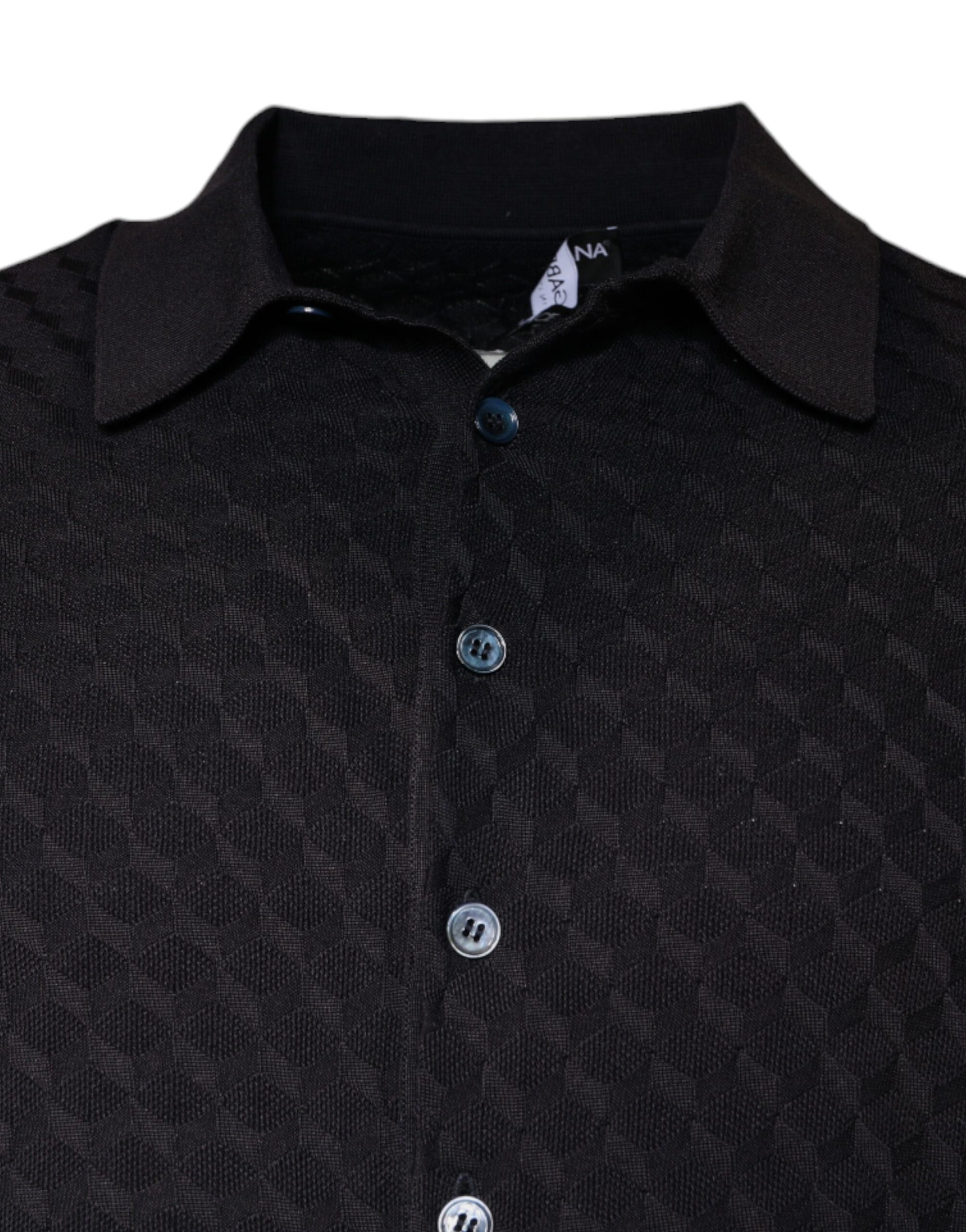 Dolce & Gabbana Multicolor Silk Button Down Collared T-shirt by Dolce & Gabbana