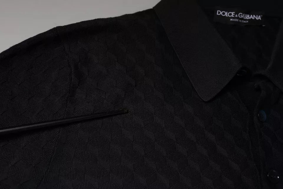Dolce & Gabbana Multicolor Silk Button Down Collared T-shirt by Dolce & Gabbana