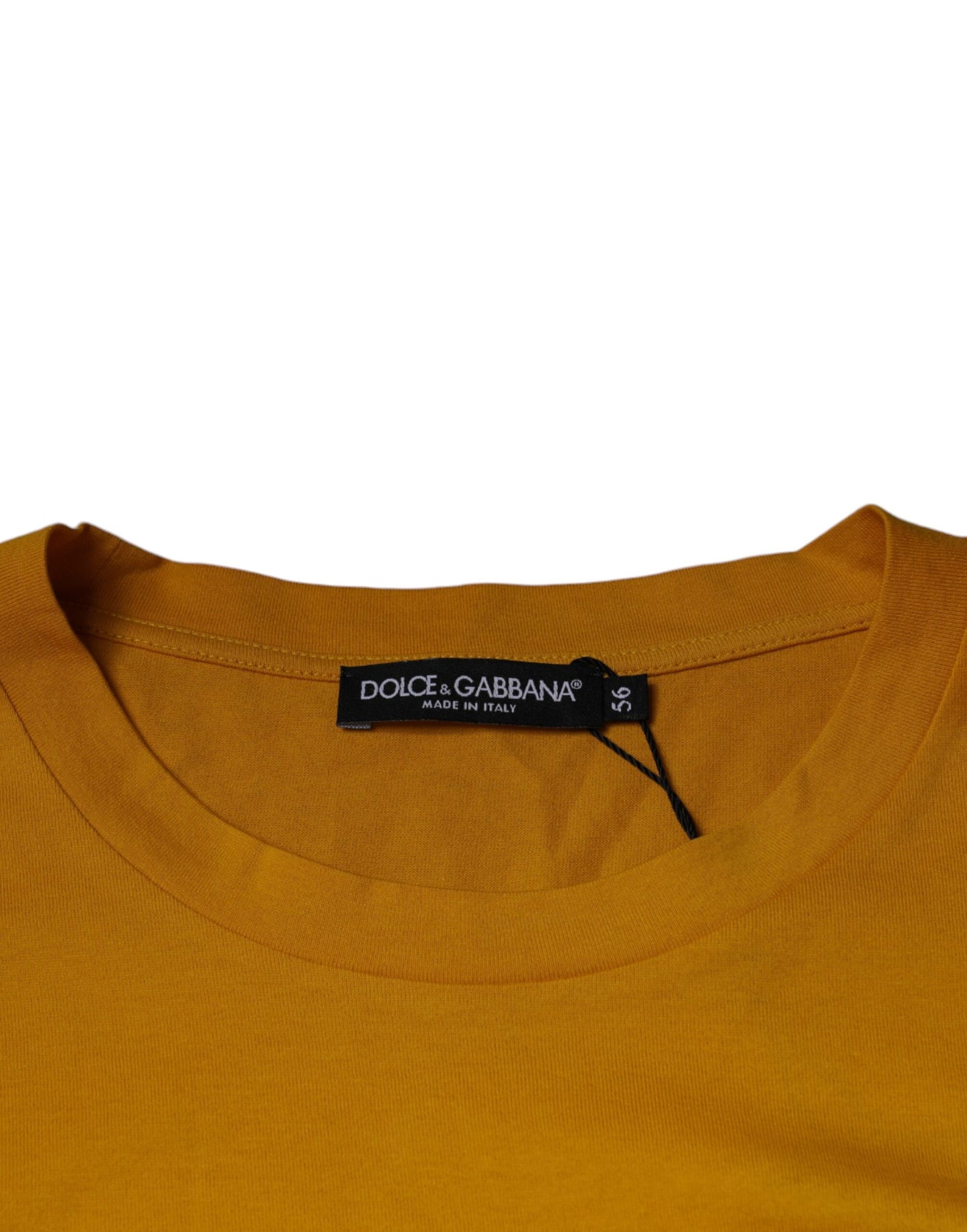 Dolce & Gabbana Mustard Embossed Logo Crew Neck T-shirt by Dolce & Gabbana