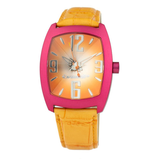 Montre Chronotech en cuir orange