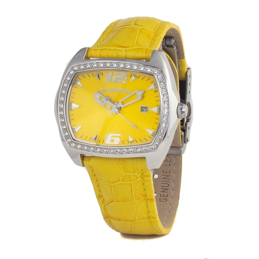 Montre Chronotech en cuir jaune