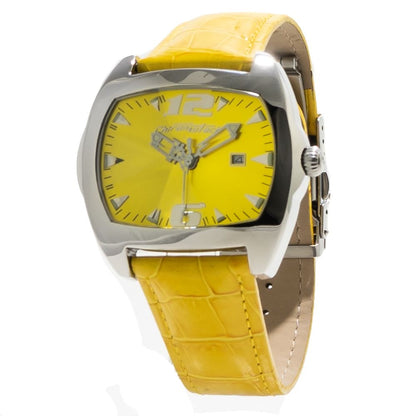 Montre Chronotech en cuir jaune