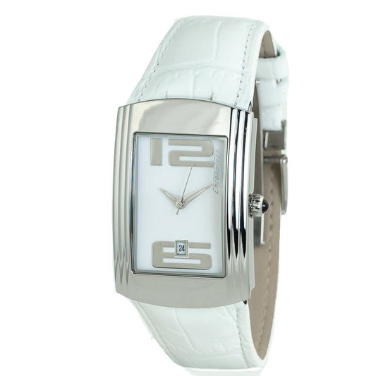 Montre Chronotech en cuir blanc