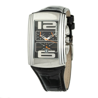 Montre Chronotech en cuir noir