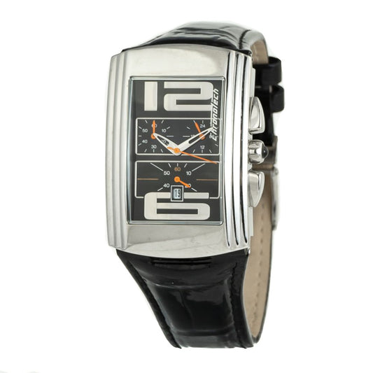 Montre Chronotech en cuir noir