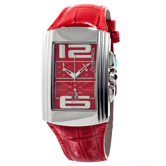 Montre Chronotech en cuir rouge