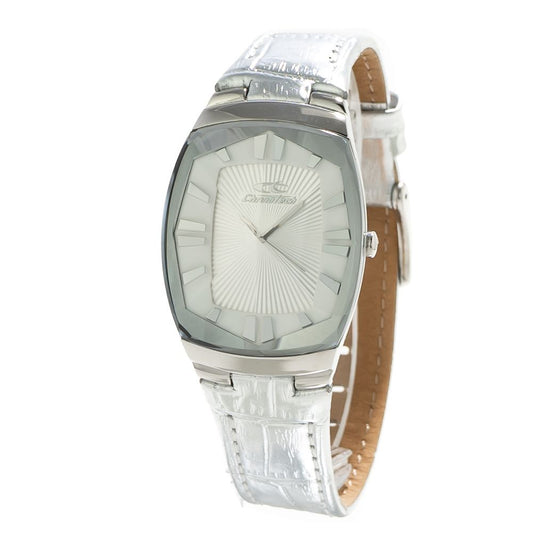 Montre Chronotech en cuir argenté