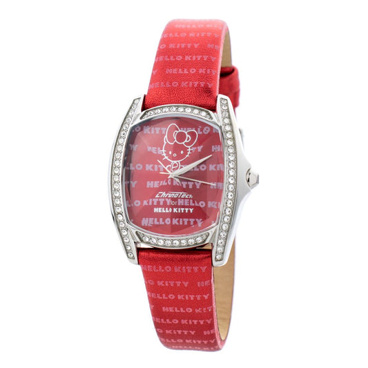 Montre Chronotech en cuir rouge