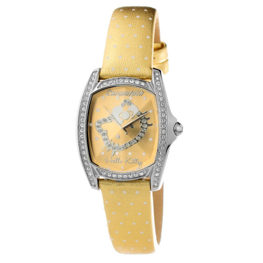 Montre Chronotech en cuir doré