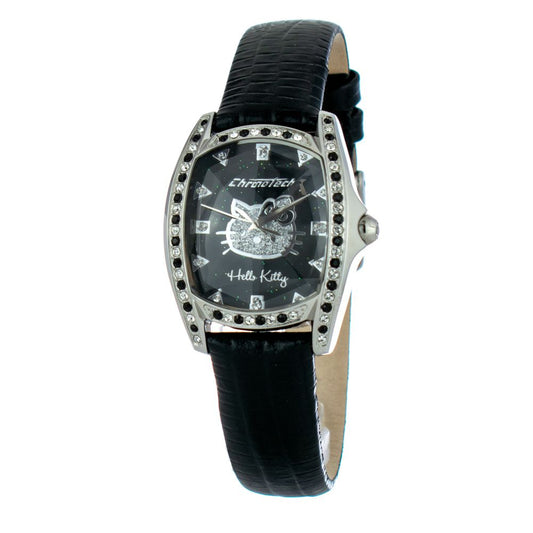 Montre Chronotech en cuir noir