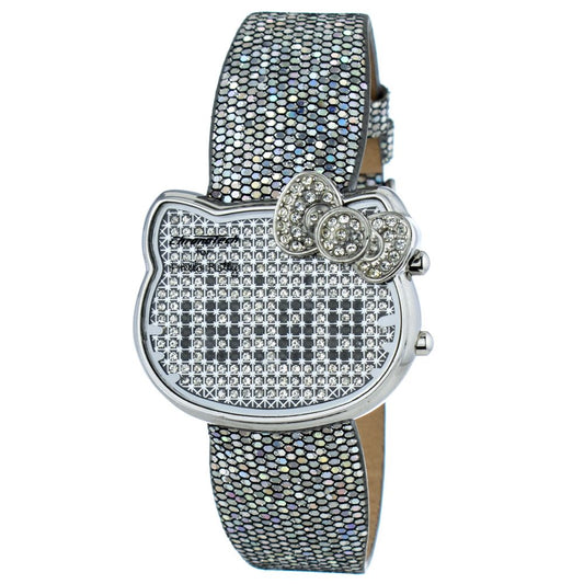 Montre Chronotech en cuir argenté