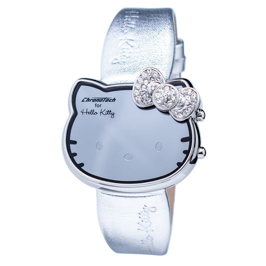 Montre Chronotech en cuir argenté