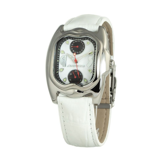 Montre Chronotech en cuir blanc