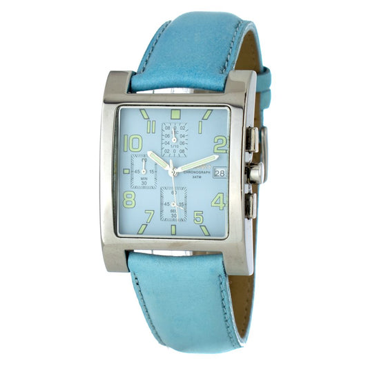 Montre Chronotech en cuir bleu