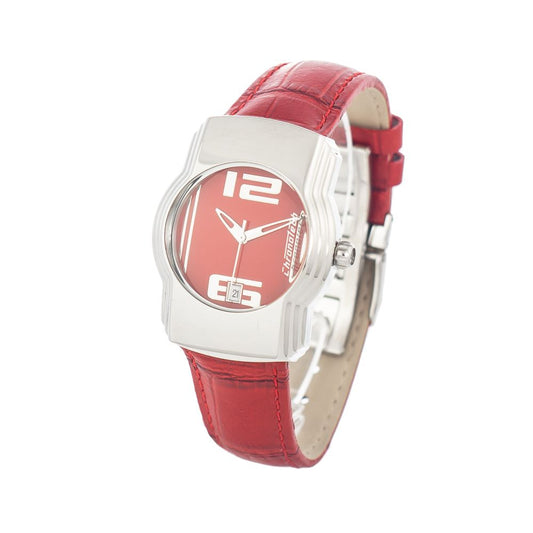 Montre Chronotech en cuir rouge