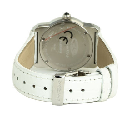 Montre Chronotech en cuir blanc
