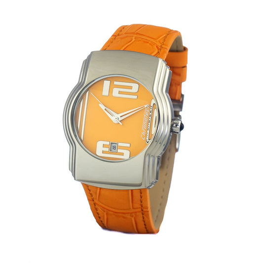 Montre Chronotech en cuir orange