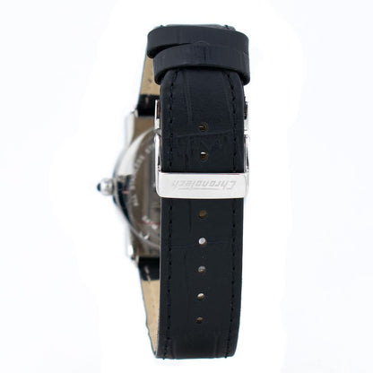 Montre Chronotech en cuir noir