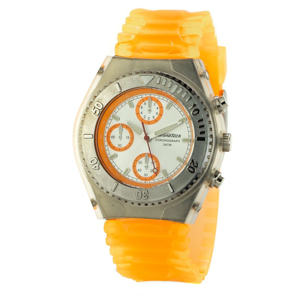 Montre Chronotech en caoutchouc orange