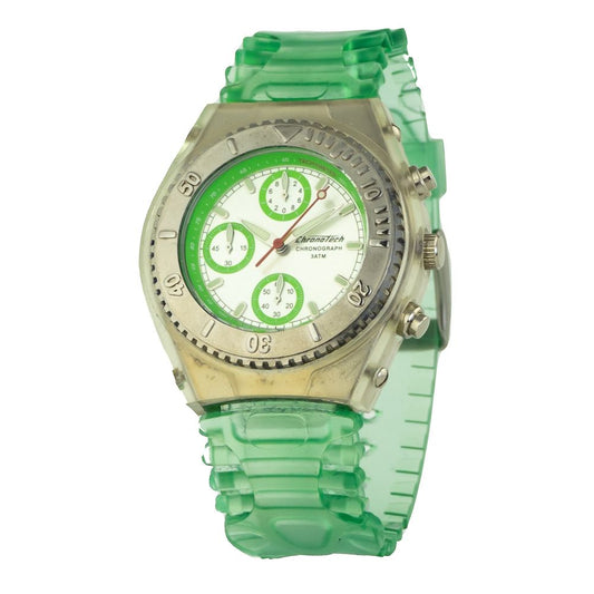 Montre Chronotech en caoutchouc vert