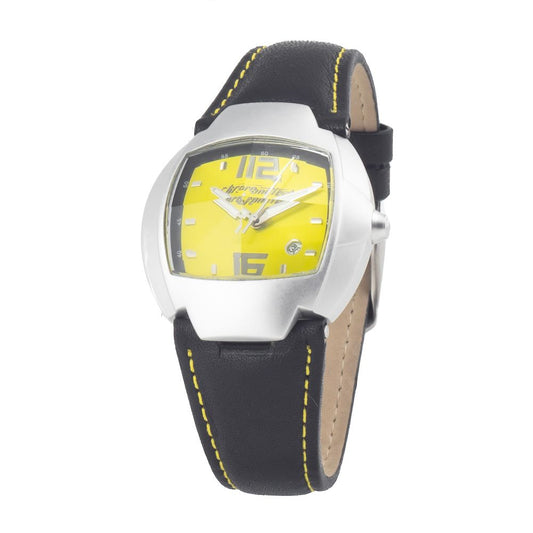 Montre Chronotech en cuir noir