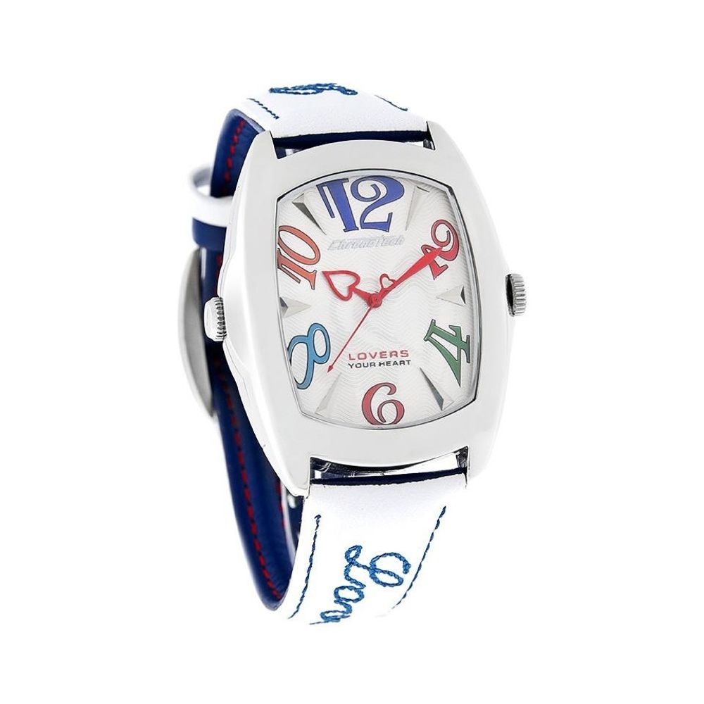 Montre Chronotech en cuir bleu