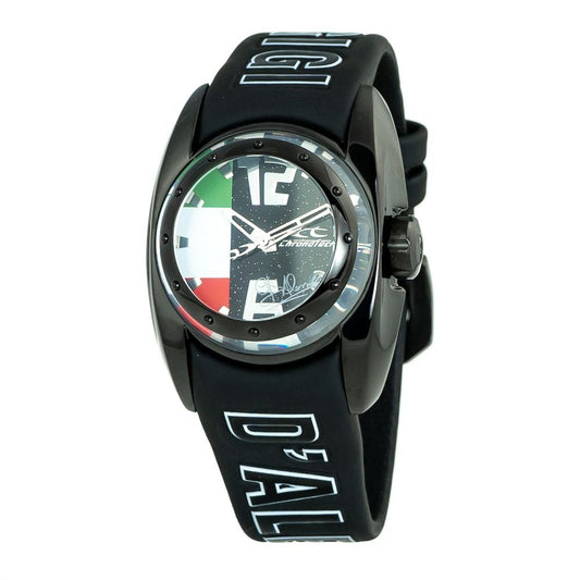 Montre Chronotech en caoutchouc noir