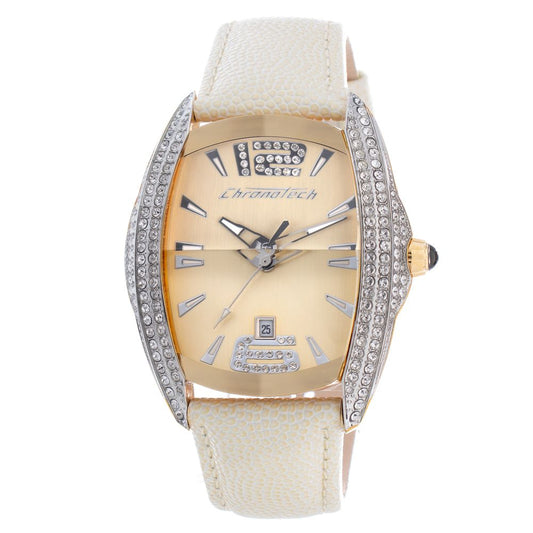 Montre Chronotech en cuir beige